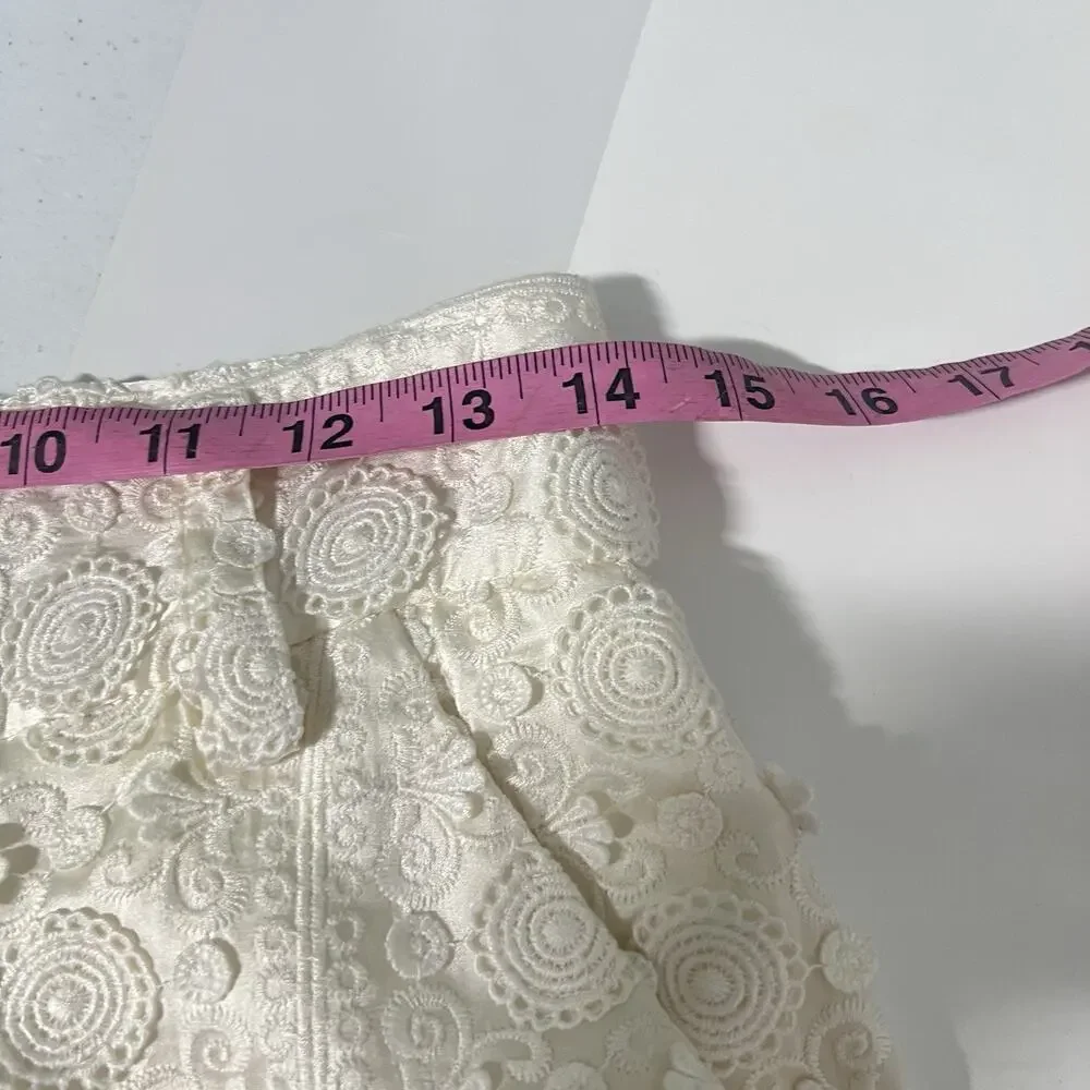 NWT Alice + Olivia Silk Lace Lined Shorts Size 6 Paula Ivory Bridal Bachelorette - Picture 13 of 14